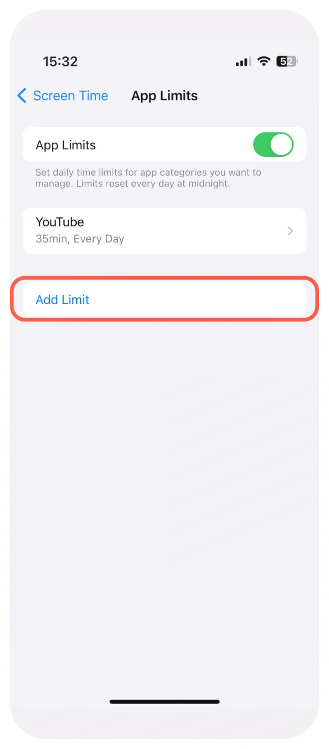 Block apps after a certain screen time limit with Screen Time - Step 3