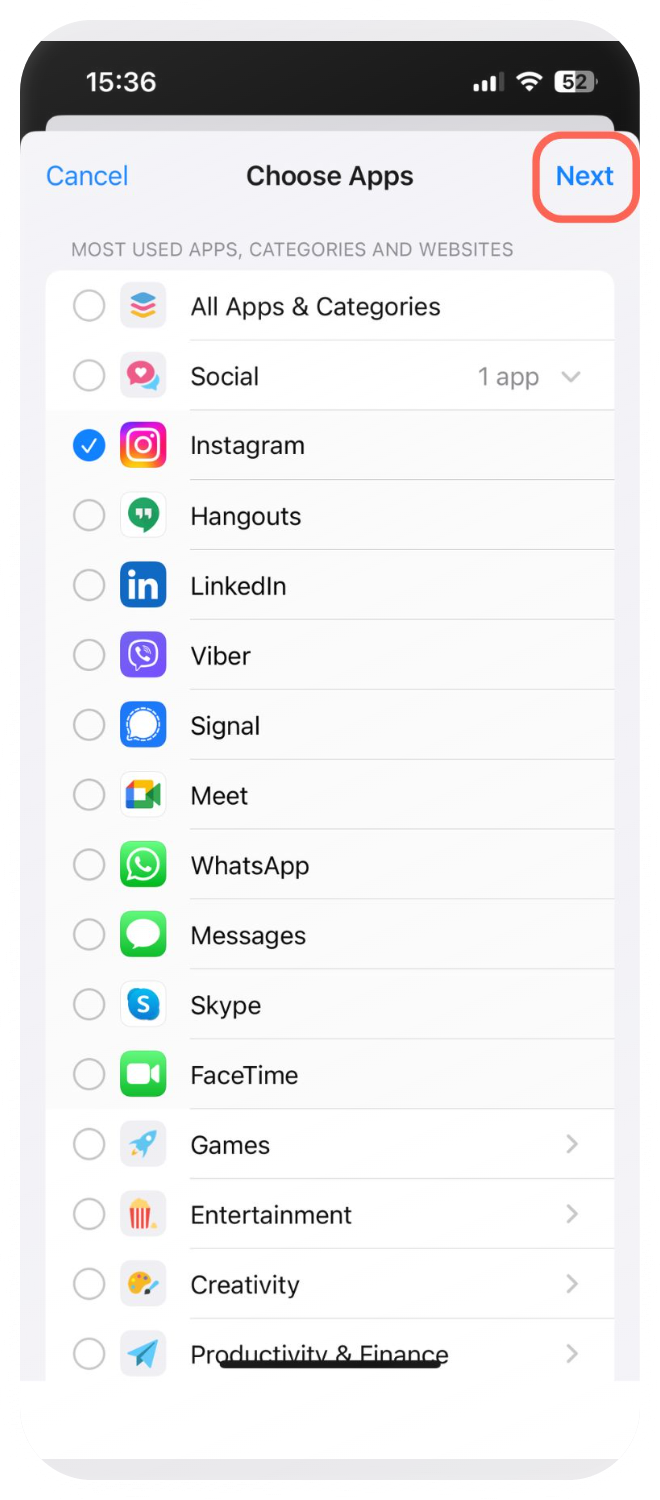 Block apps after a certain screen time limit with Screen Time - Step 6
