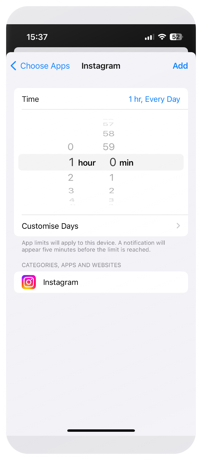 Block apps after a certain screen time limit with Screen Time - Step 7