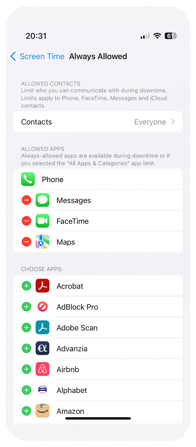Block apps at certain day times with Downtime - Step 5