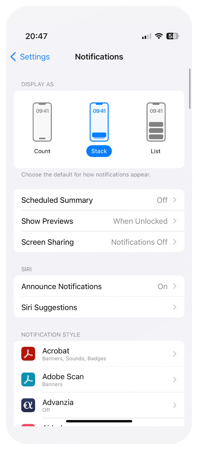 Block all app notifications - Step 2