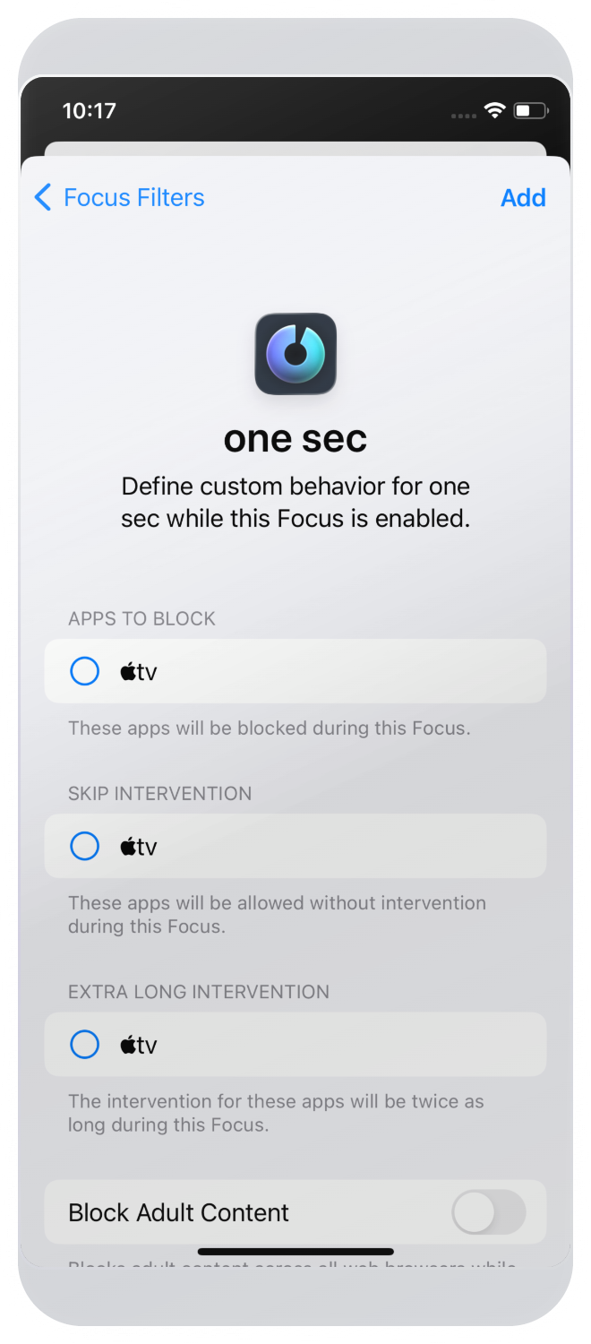 Block apps for a defined timespan - Step 4